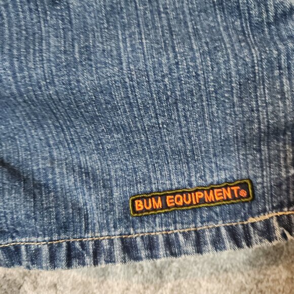 Bum Equipment Juniors Womens Sz 9 Blue Denim Shorts Mid Rise Sealed Pockets - Picture 3 of 10